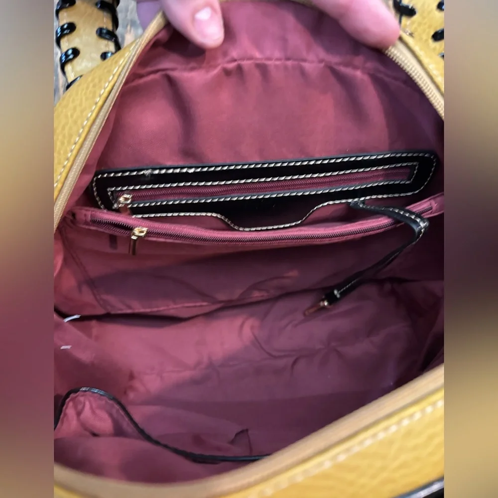 Patchwork Colored Stitching Handbag - Picture 7 of 14